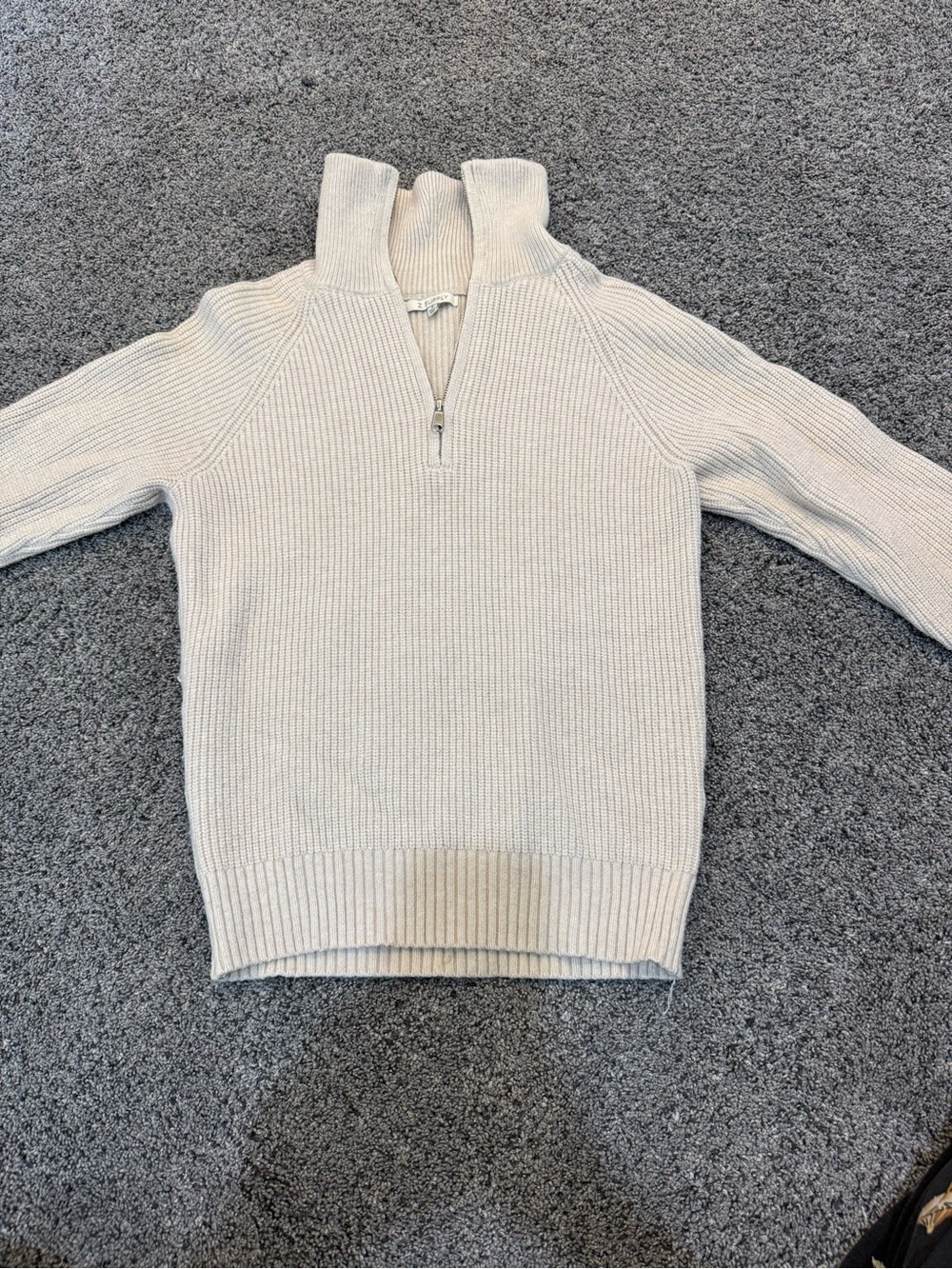 Z Supply Women's Cream Ribbed Half-Zip Sweater